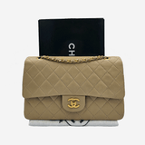 BEIGE CLASSIC DOUBLE FLAP MEDIUM