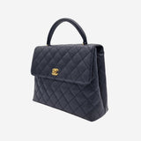 sjælden vintage caviar top handle "kelly"