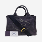 SORT DENIM CANAPA TOTE MEDIUM