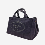 SORT DENIM CANAPA TOTE MEDIUM