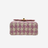 pink tweed Mini top handle flap