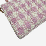 pink tweed Mini top handle flap