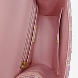 pink tweed Mini top handle flap