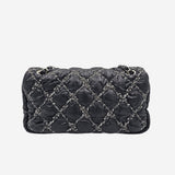 Nylon tweed on stitch flap bag