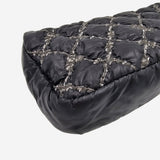 Nylon tweed on stitch flap bag