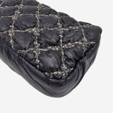 Nylon tweed on stitch flap bag