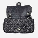 Nylon tweed on stitch flap bag