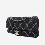 NYLON TWEED ON STITCH FLAP BAG