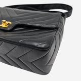 VINTAGE CHEVRON FLAP BAG