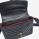 VINTAGE CHEVRON FLAP BAG