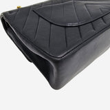 RARE CHEVRON NAVY MEDIUM CLASSIC DOUBLE FLAP