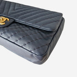 blå chevron medallion charm jumbo flap