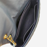 blå chevron medallion charm jumbo flap