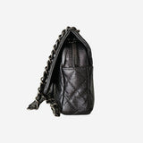 MEDIUM METALLIC GREY CAVIAR EASY FLAP
