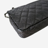 MEDIUM METALLIC GREY CAVIAR EASY FLAP