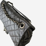 MEDIUM METALLIC GREY CAVIAR EASY FLAP