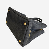 Grå/SORT DENIM CANAPA TOTE Small