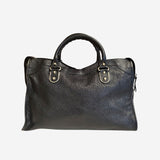 Sort metalic edge City bag