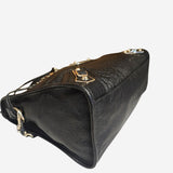 Sort metalic edge City bag