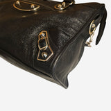 Sort metalic edge City bag