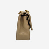 Beige CLASSIC DOUBLE FLAP SMALL