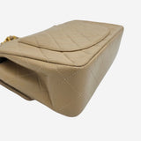 Beige CLASSIC DOUBLE FLAP SMALL