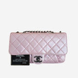 medium iridescent lambskin single flap