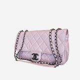 medium iridescent lambskin single flap