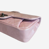 medium iridescent lambskin single flap