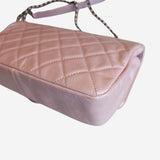 medium iridescent lambskin single flap