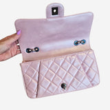 medium iridescent lambskin single flap