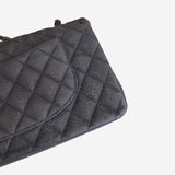 GRÅ AGED NUBUCK CLASSIC DOUBLE FLAP MEDIUM