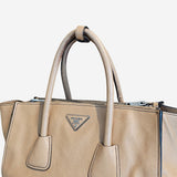 Beige Twin Pocket Tote