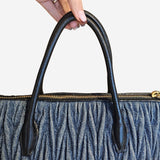 Denim 2-way handbag