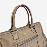 Beige 2-way handbag