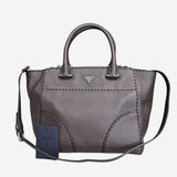 Brun Stitched Twin Pocket Tote
