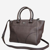 Brun Stitched Twin Pocket Tote
