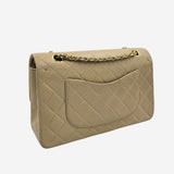 BEIGE CLASSIC DOUBLE FLAP MEDIUM