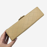 BEIGE CLASSIC DOUBLE FLAP MEDIUM