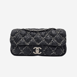 Nylon tweed on stitch flap bag