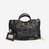 Sort metalic edge City bag