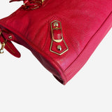 rød metalic edge City bag