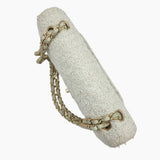 Hvid/mintgrøn Tweed classic flap bag medium taske fra brand: CHANEL - We Do Vintage