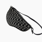 Sort Jacquard Canvas Saddle taske fra brand: DIOR - We Do Vintage