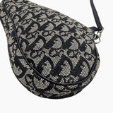 Sort Jacquard Canvas Saddle taske fra brand: DIOR - We Do Vintage