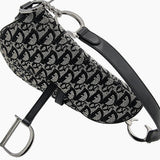 Sort Oblique Jacquard saddle bag taske fra brand: DIOR - We Do Vintage