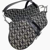 Sort Oblique Jacquard saddle bag taske fra brand: DIOR - We Do Vintage