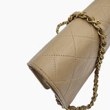 VINTAGE BEIGE FULL FLAP BAG taske fra brand: CHANEL - We Do Vintage