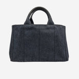 SORT DENIM CANAPA TOTE MEDIUM taske fra brand: PRADA - We Do Vintage
