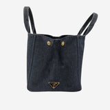 SORT DENIM CANAPA TOTE MEDIUM taske fra brand: PRADA - We Do Vintage